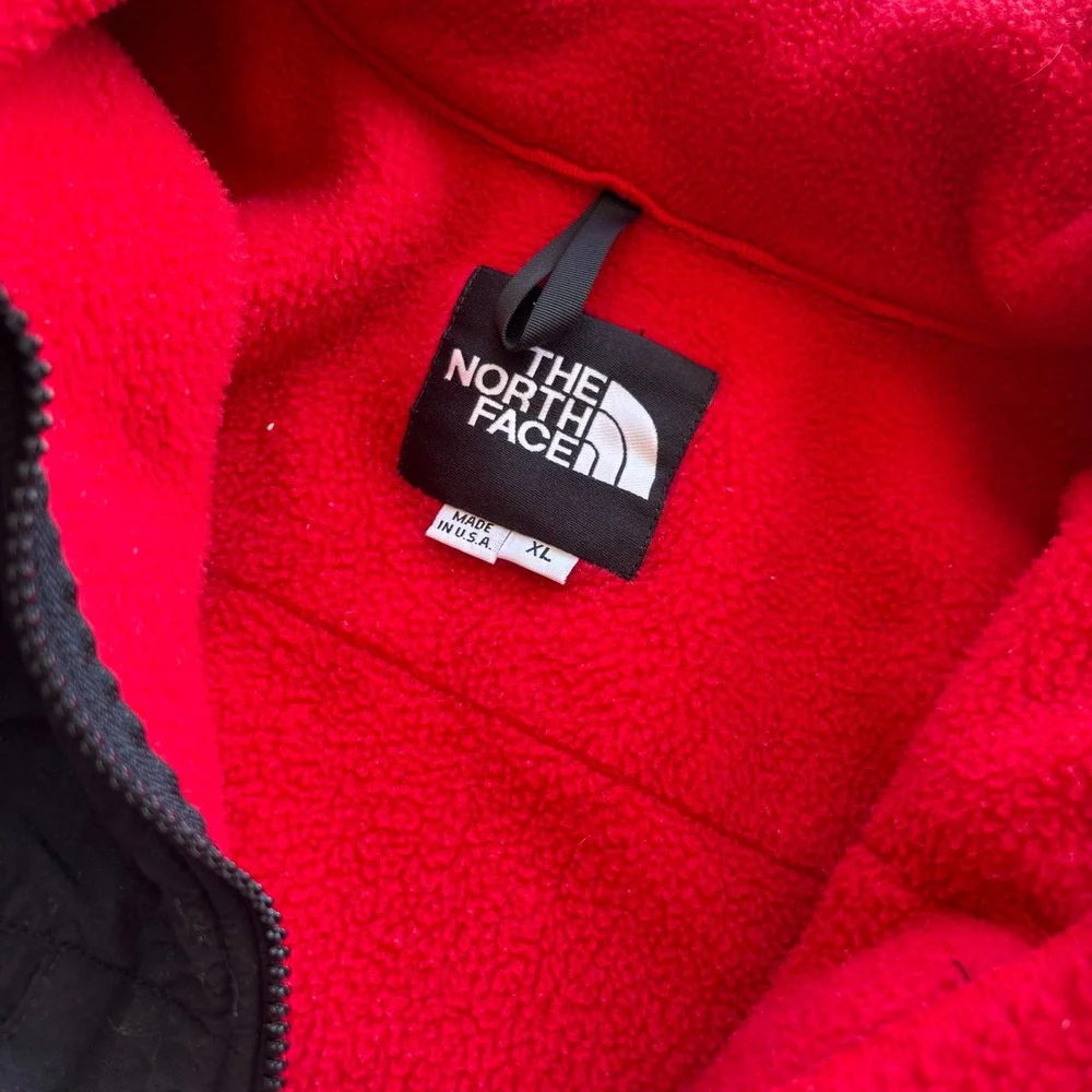 Vintage‎ 90s The North Face Denali Fleece Jacket XL Red Black Made in USA